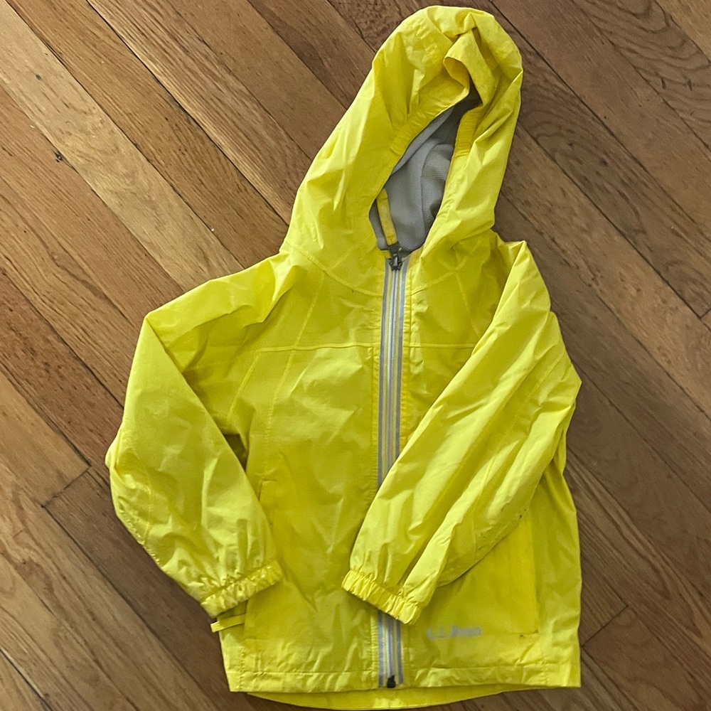 L.L. Bean Bright Yellow Kids' Hooded Raincoat